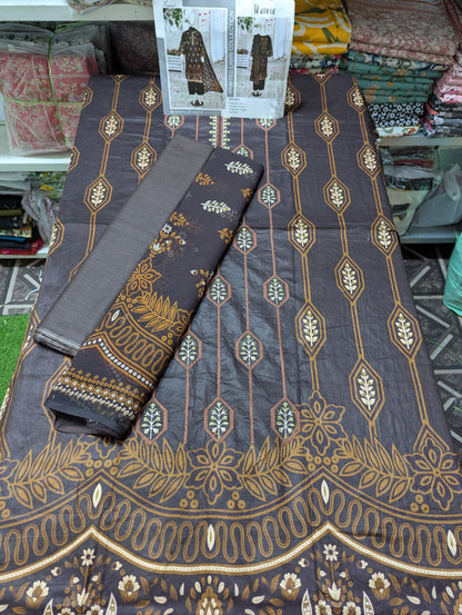 3PC EMBROIDED LAWN GLAMUR SET